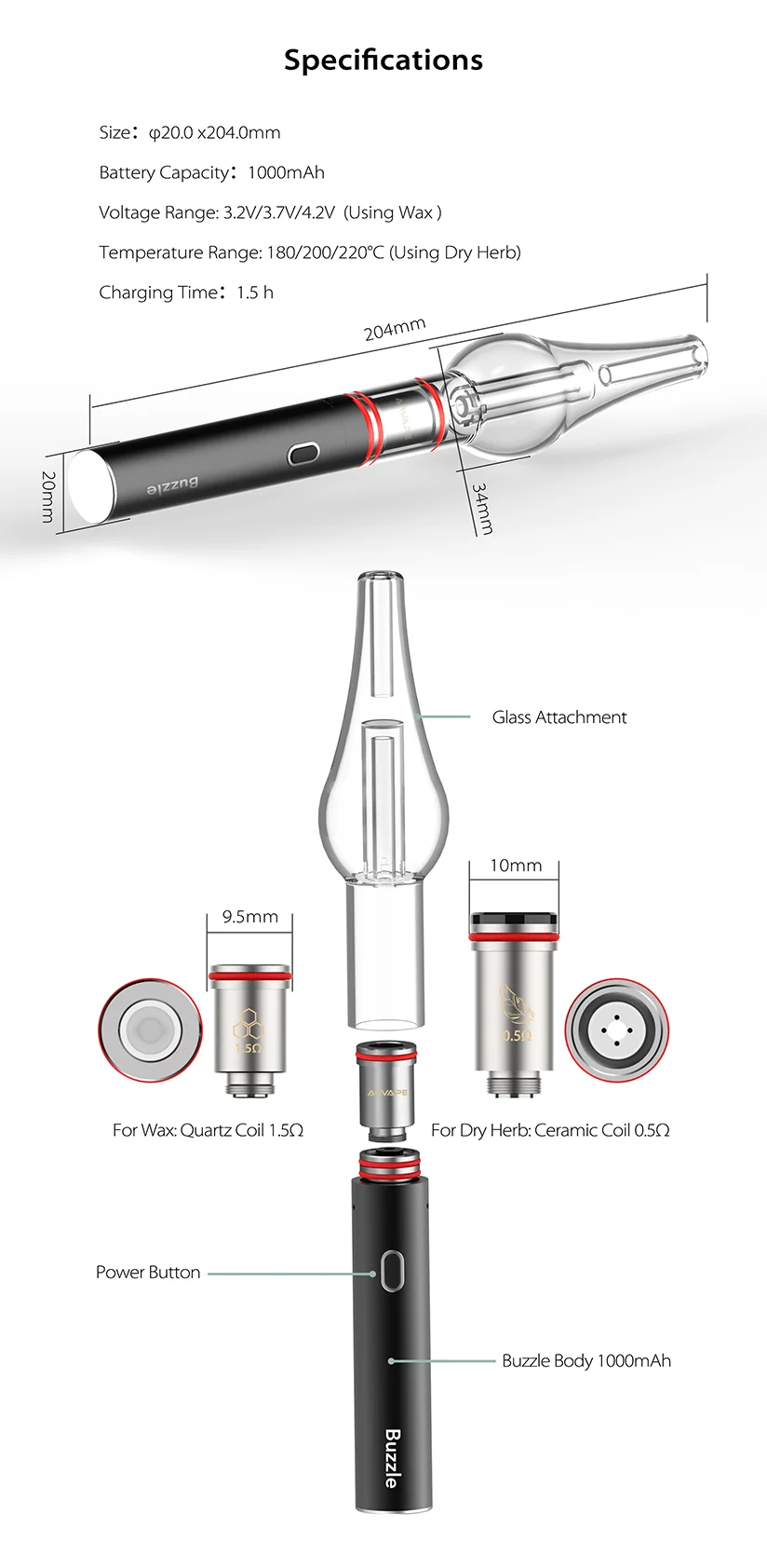 Aovape Buzzle Wax Vape Pens-2