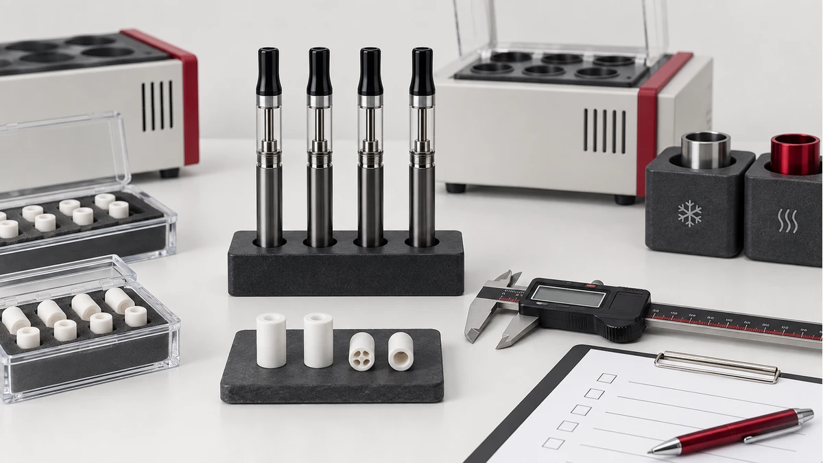CBD vape hardware validation samples and ceramic cores
