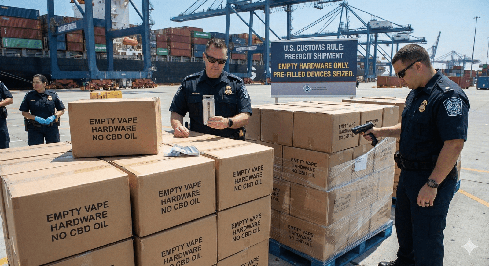 U.S. Customs Inspecting Empty Vape Hardware