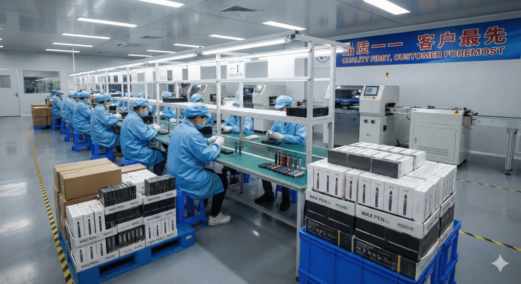 Assembly Line at an OEM Vape Manufacturing Facility in China