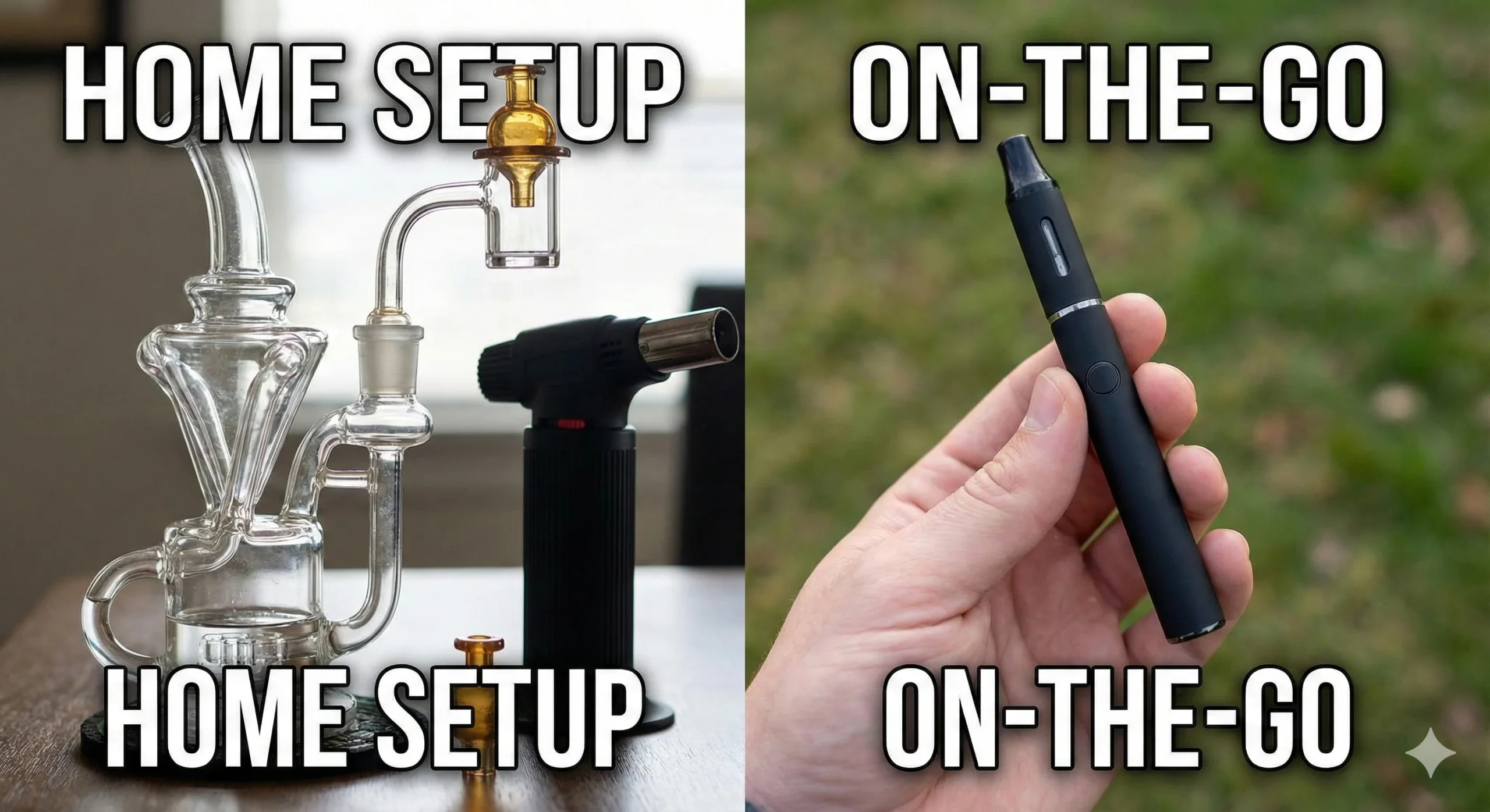 Comparison Traditional Home Dab Rig vs. Portable Wax Pen