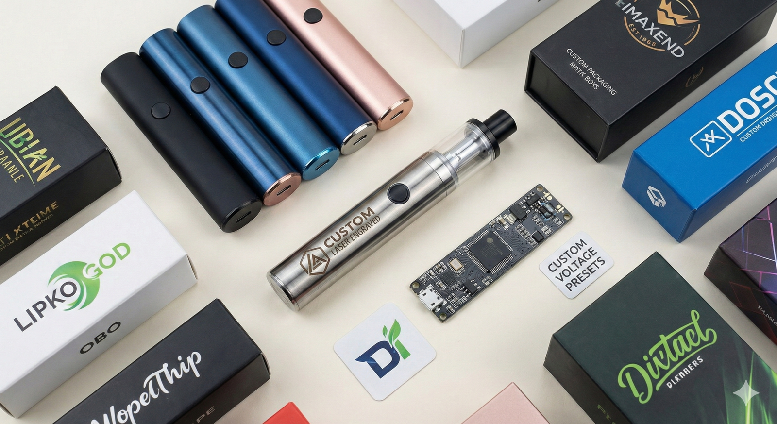 display_of_vape_oem_odm_customization_options_and_branding