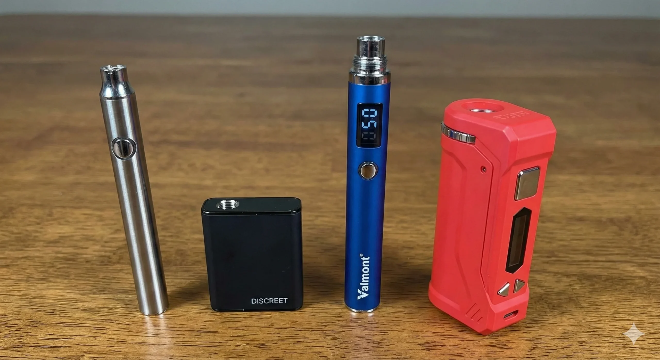 A Variety of Blue, Red, Gold, and Black 510 Thread Batteries for Sale