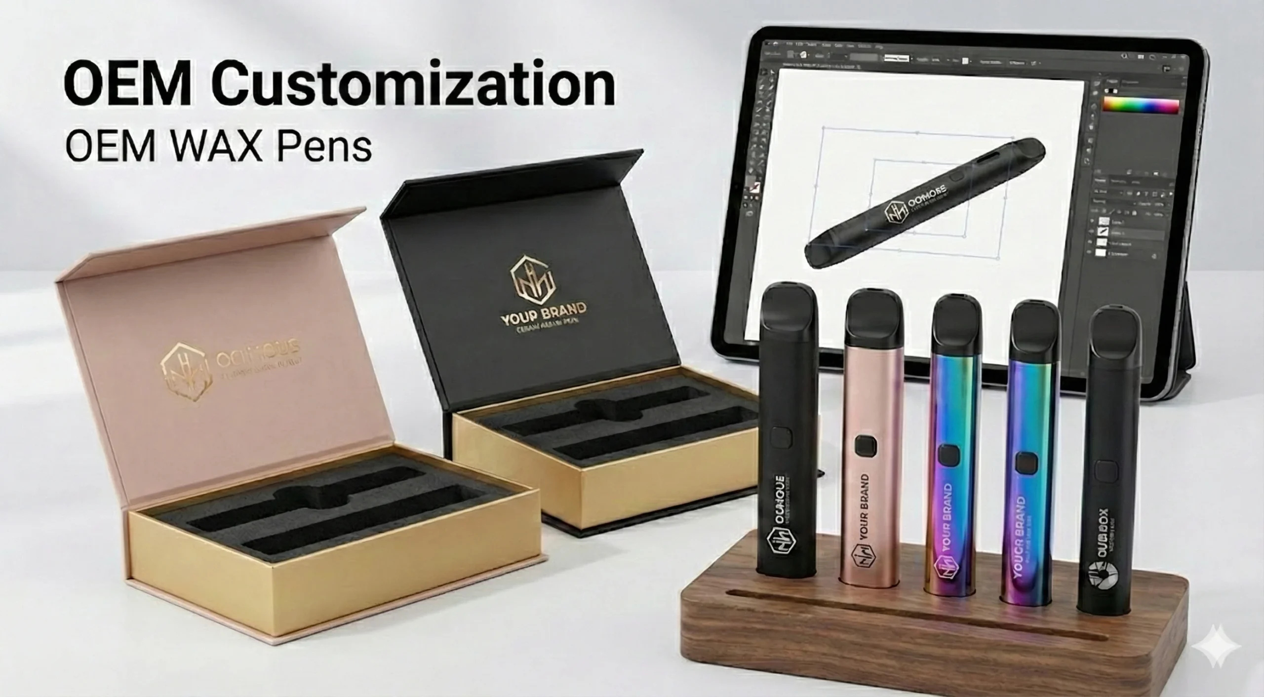 Custom Branding for OEM Vape Pens Dab Pen Battery Colors and Packaging Options