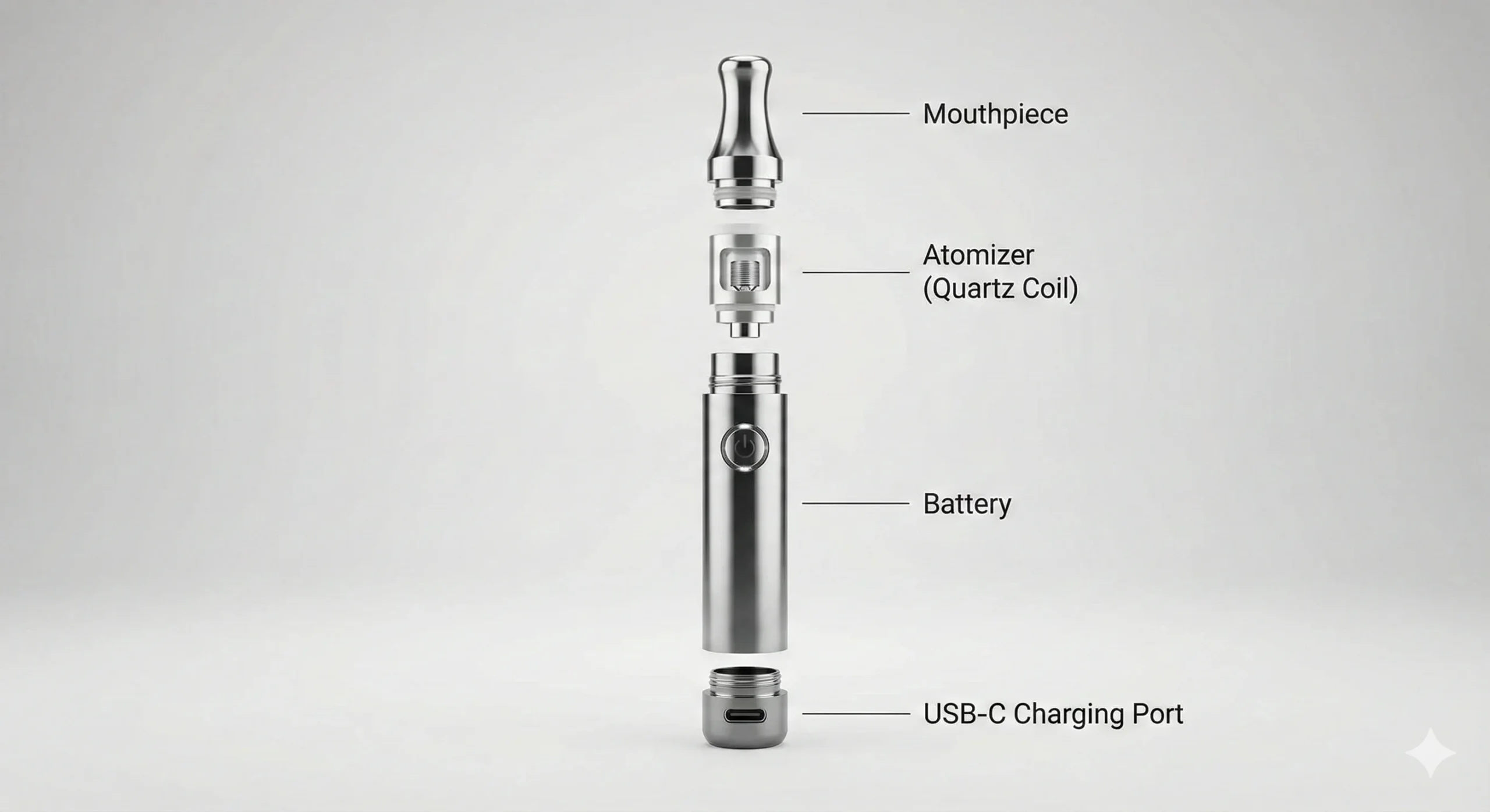Dab Pen Components Exploded View