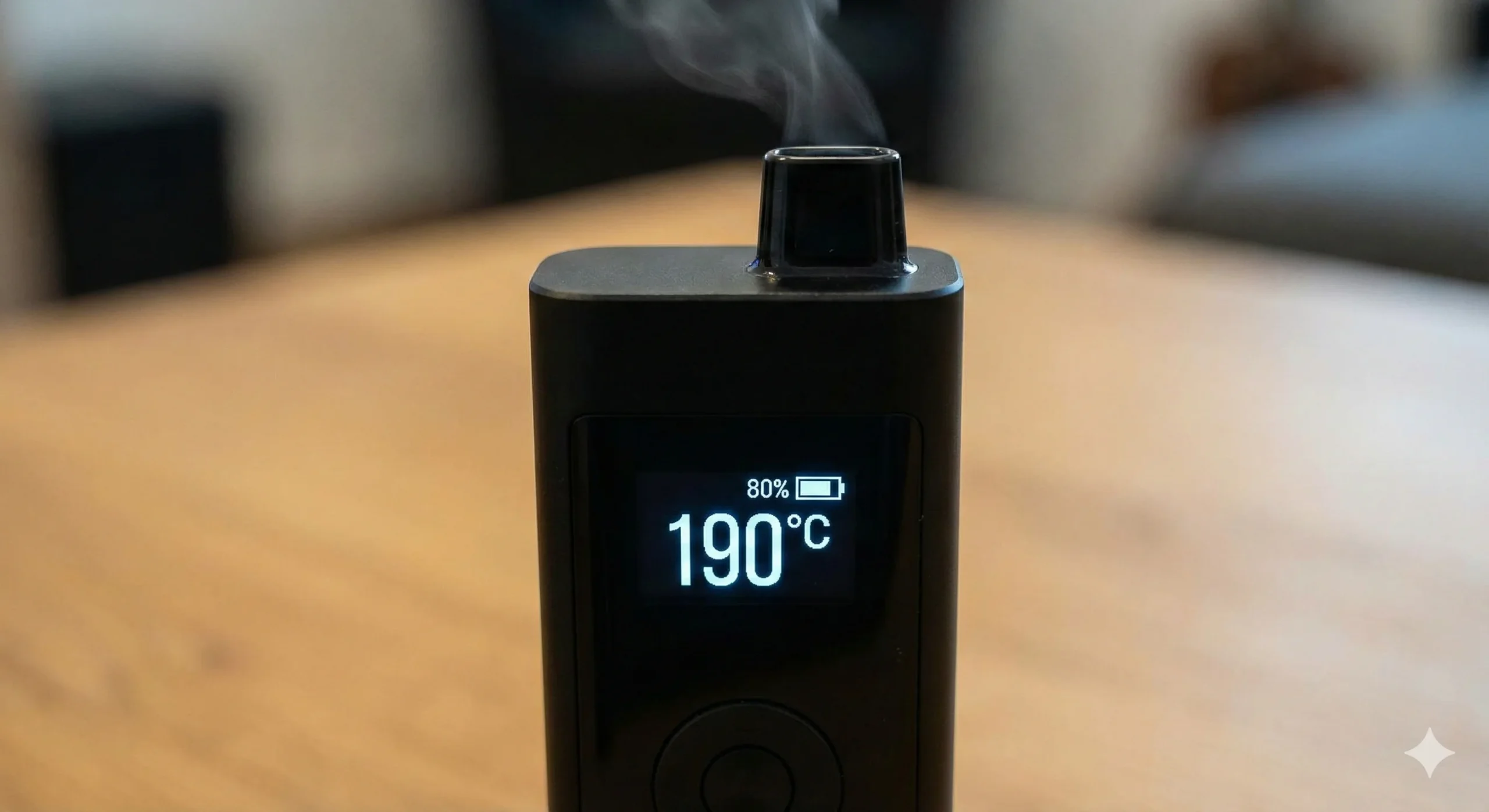 Digital Screen Displaying the Best Temp for Dry Herb Vaporizer
