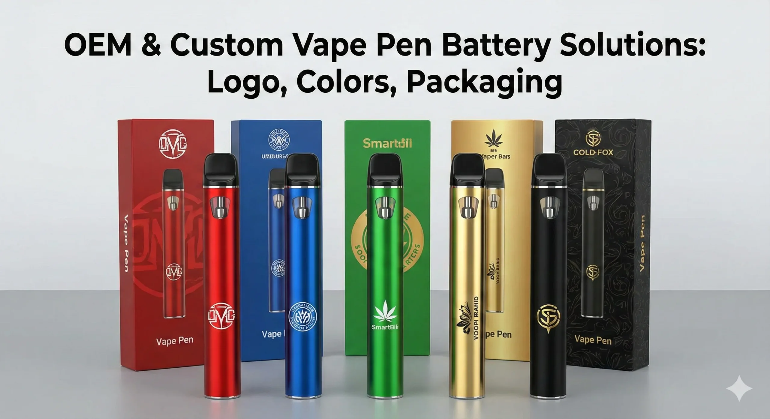 Custom Vape Pen Battery Solutions Branding, Colors, and Retail Packaging