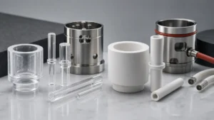 Quartz and ceramic vaporizer heating assemblies compared on a technical workbench