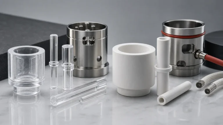 Quartz and ceramic vaporizer heating assemblies compared on a technical workbench