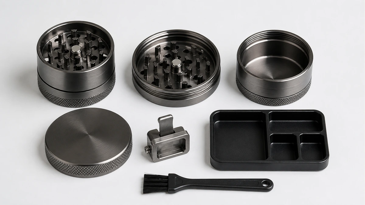 herb grinder dispenser disassembled cleaning