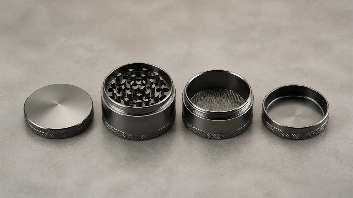A custom grinder sample should expose every chamber and working interface