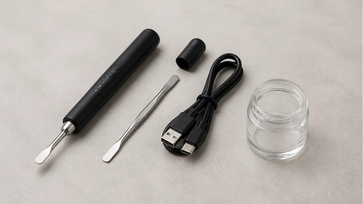 Ceramic hot knife over chamber Heated precision loading tool beside a conventional metal tool