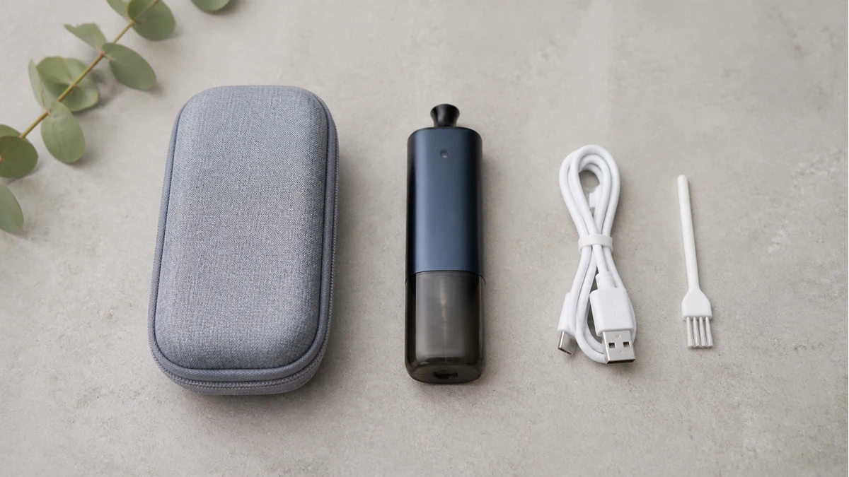 Portable electronic setup with fitted travel case