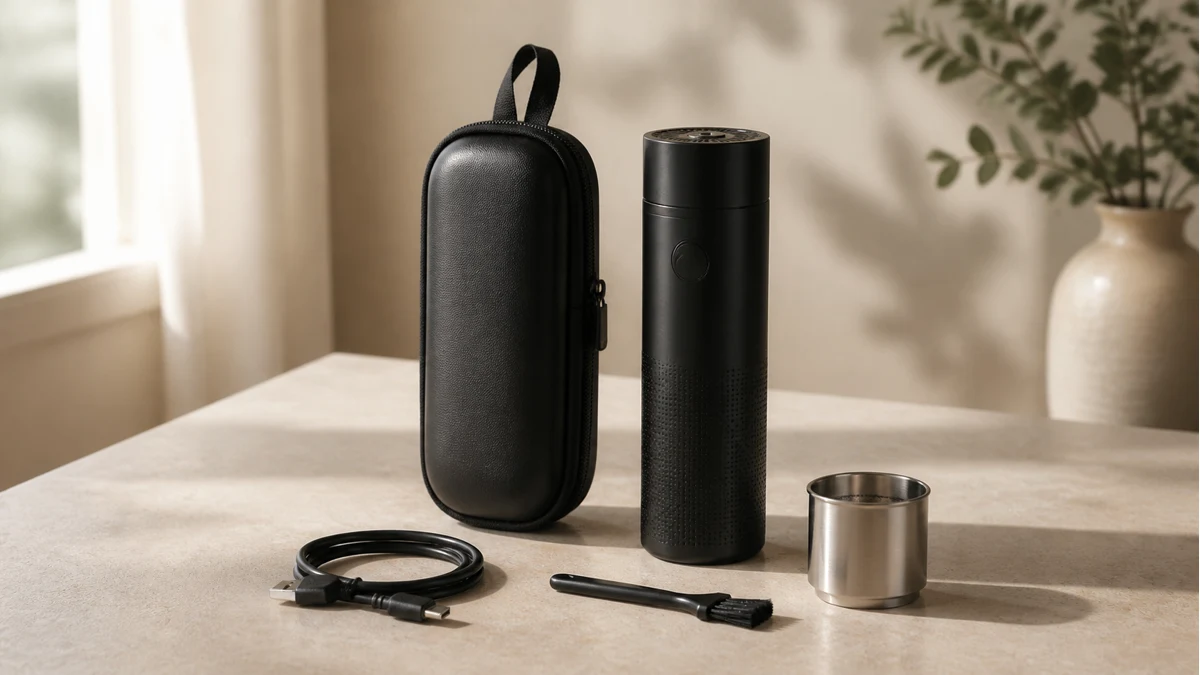 Portable electronic device with complete storage and care kit