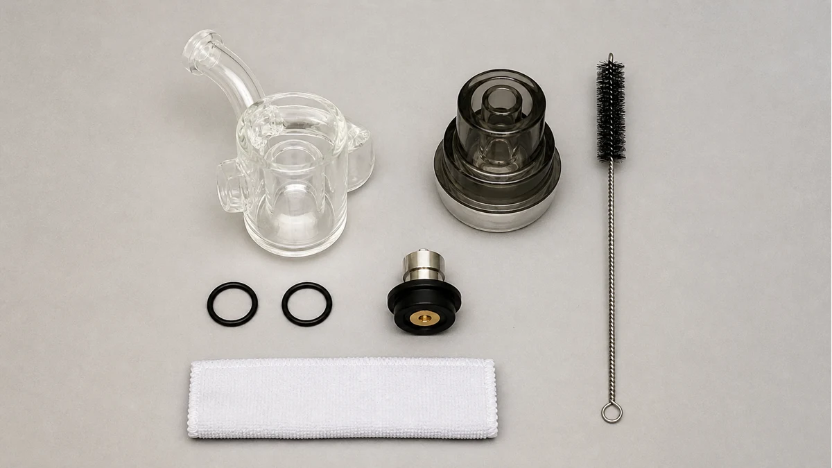 Electric rig contacts seals and chamber parts shown for inspection