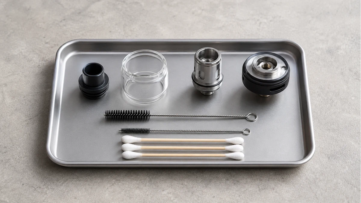 Arrange removable tank parts before choosing brush and swab sizes