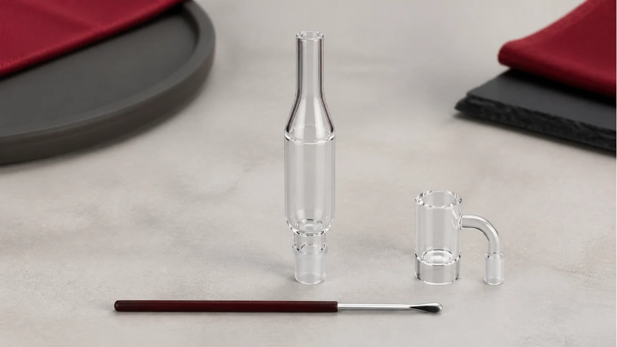 A cool quartz tip inspected under bright indirect light for chips, cracks and cloudy damage