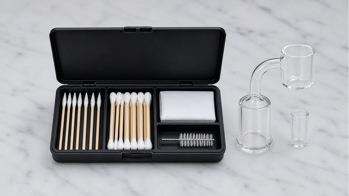 Store clean swabs dry and covered so the cleaning tool does not add debris