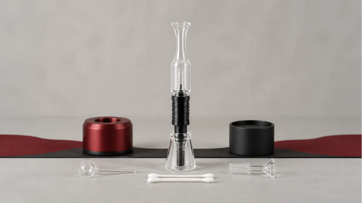 A cooled removable quartz tip and vapor path prepared for model-approved cleaning