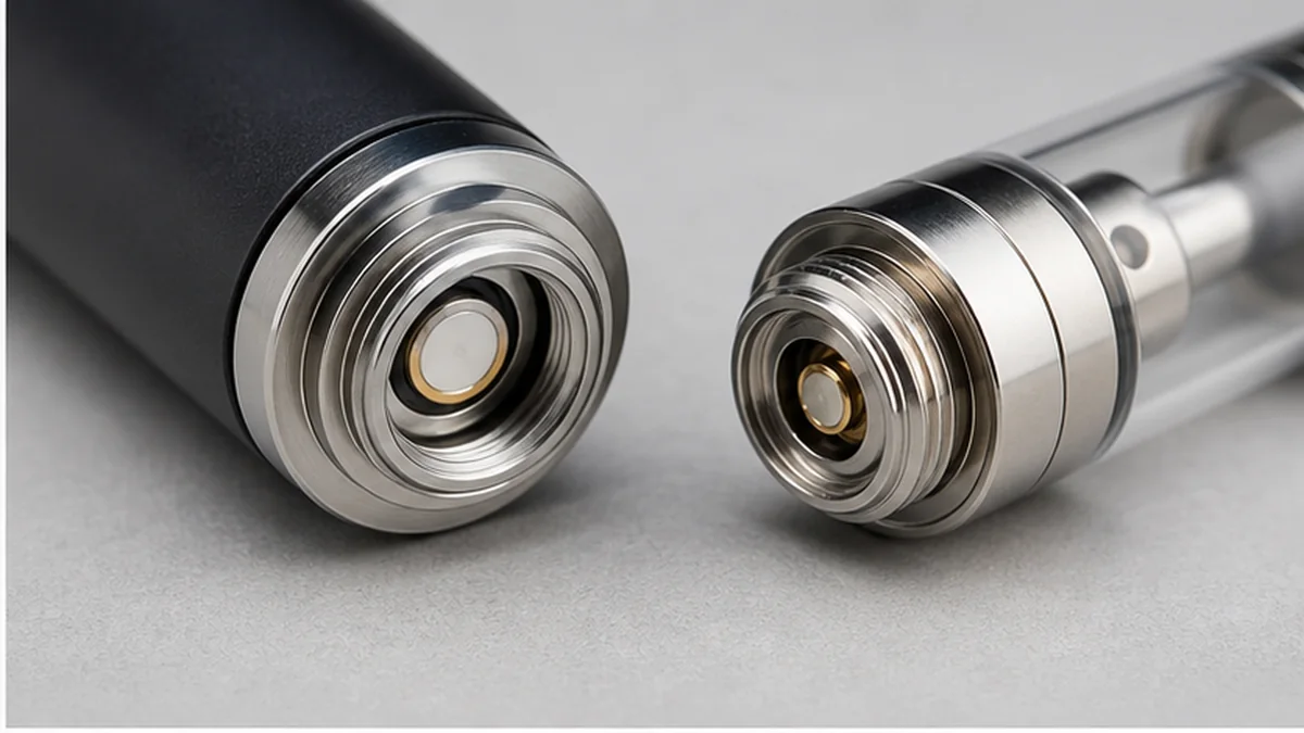 Close view of 510 threads and center contacts