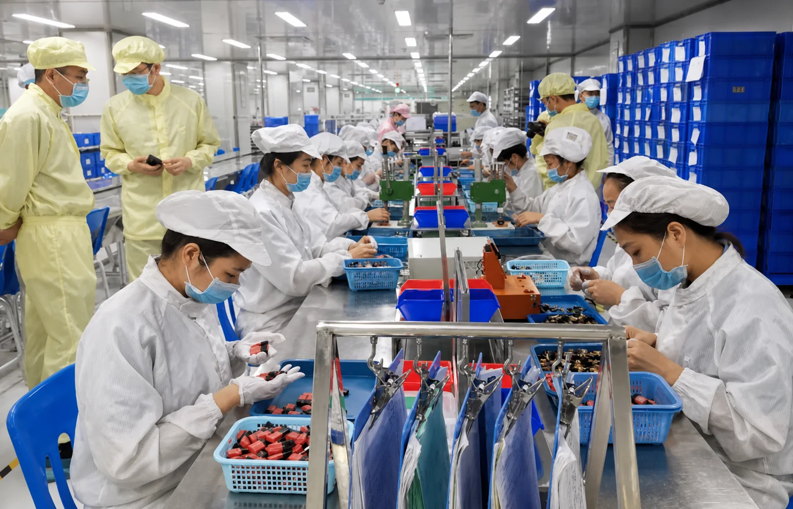 AOVAPE cleanroom assembly team preparing vaporizer units for the Shatterizer manufacturing project