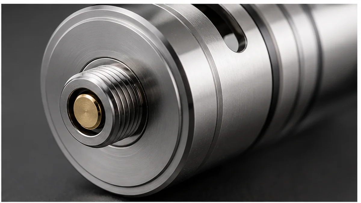 Close view of atomizer thread and center electrical contact