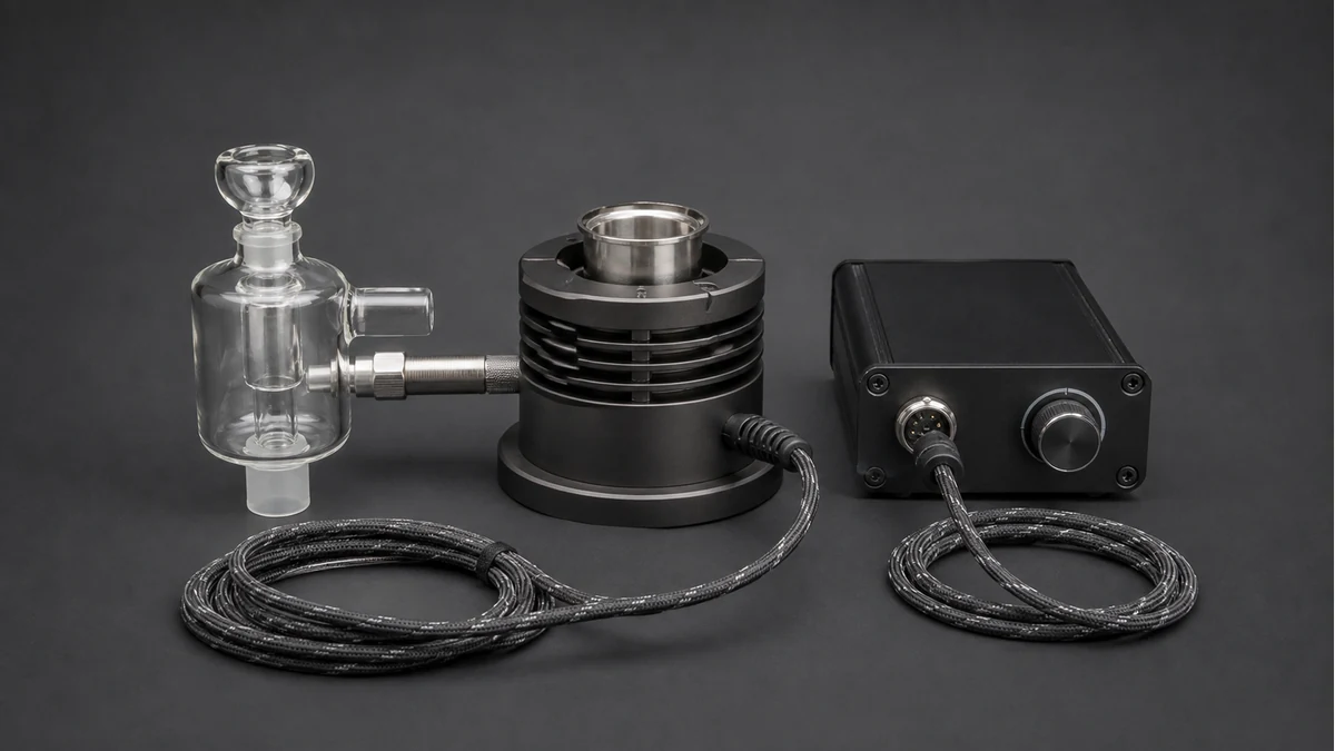 Ball vape heater media bowl coil and controller arranged as a complete system