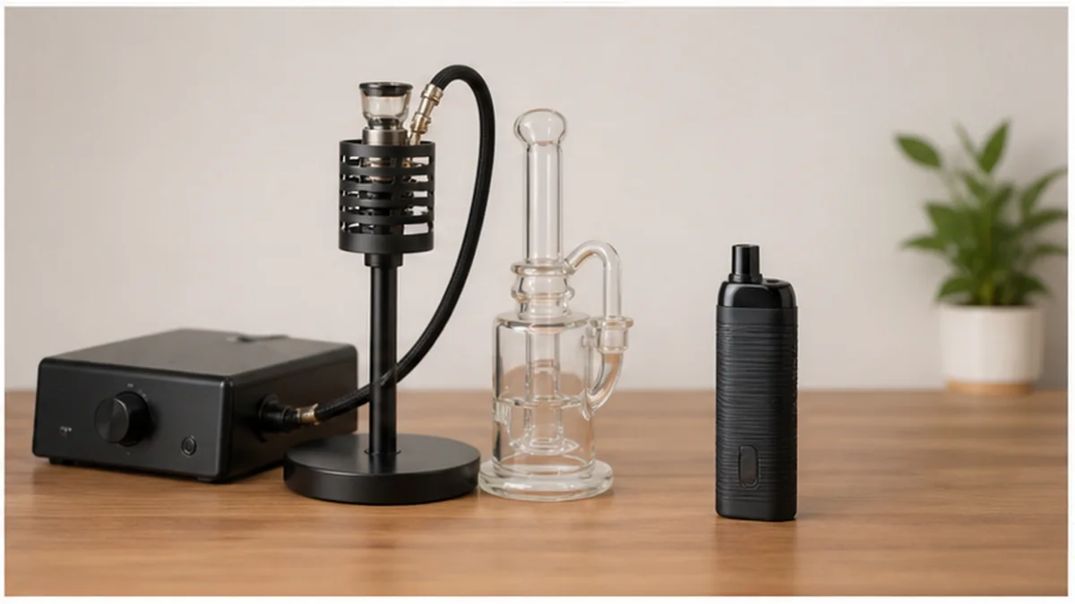 Desktop ball vape compared with a portable dry-herb vaporizer