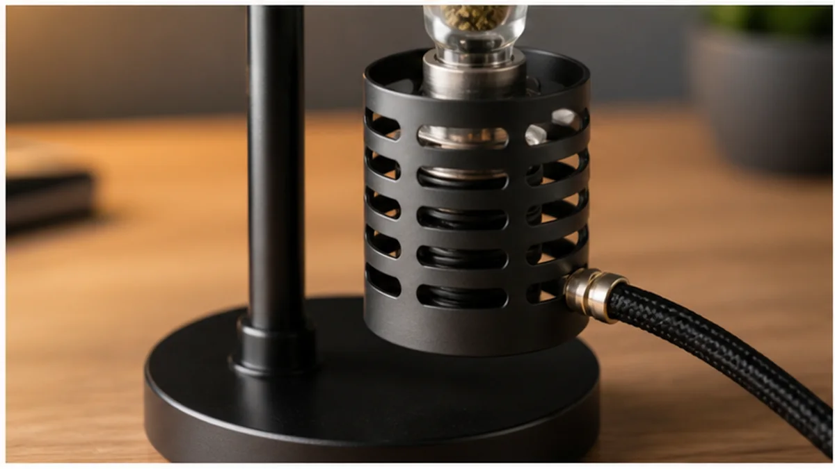 Ball vape heater in a stable safety stand