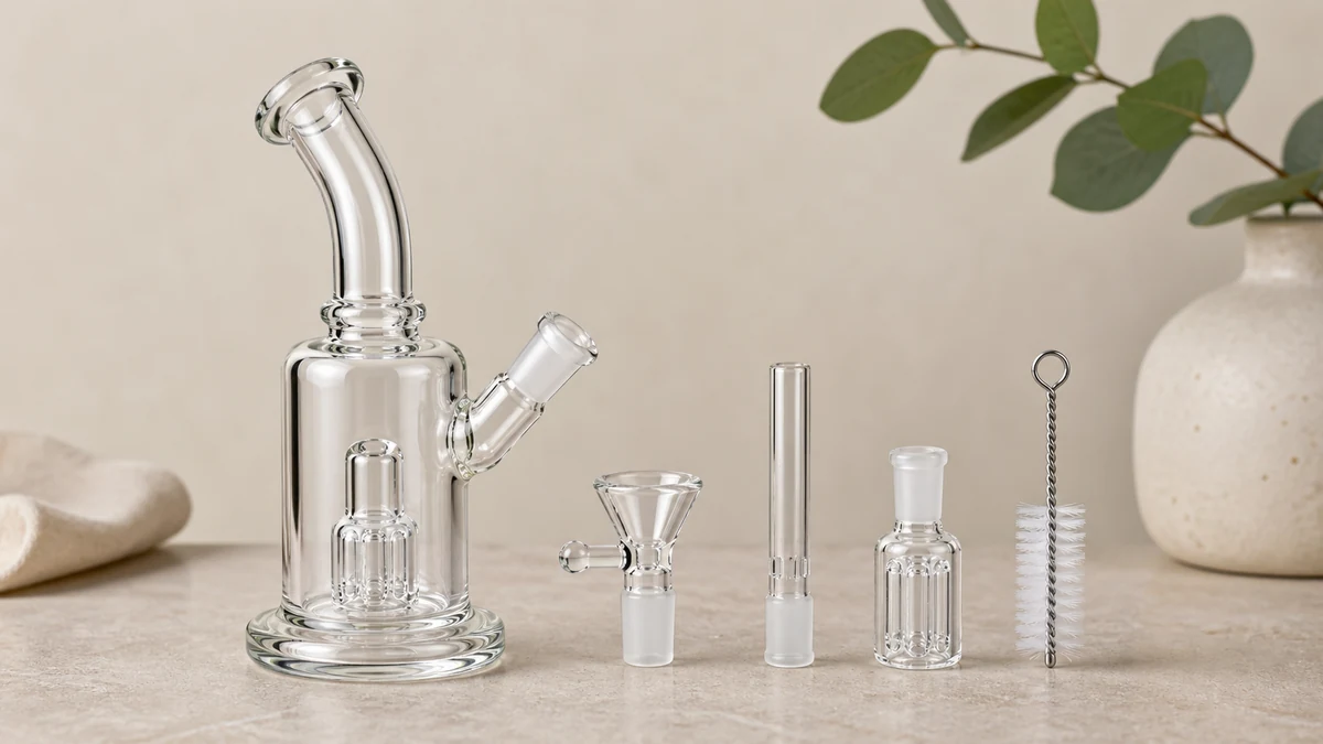 Compact bubbler with removable parts and cleaning brush