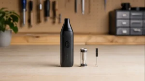 Complete concentrate vaporizer with chamber and cleaning brush