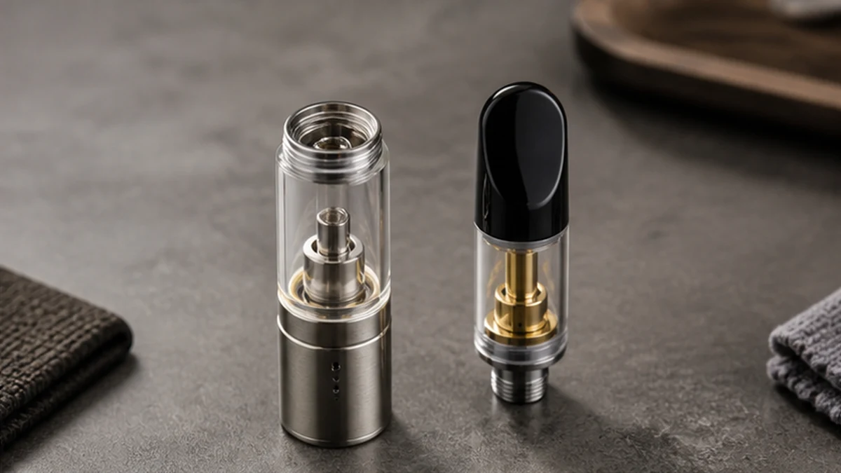 open concentrate chamber versus sealed cartridge cutaway without labels