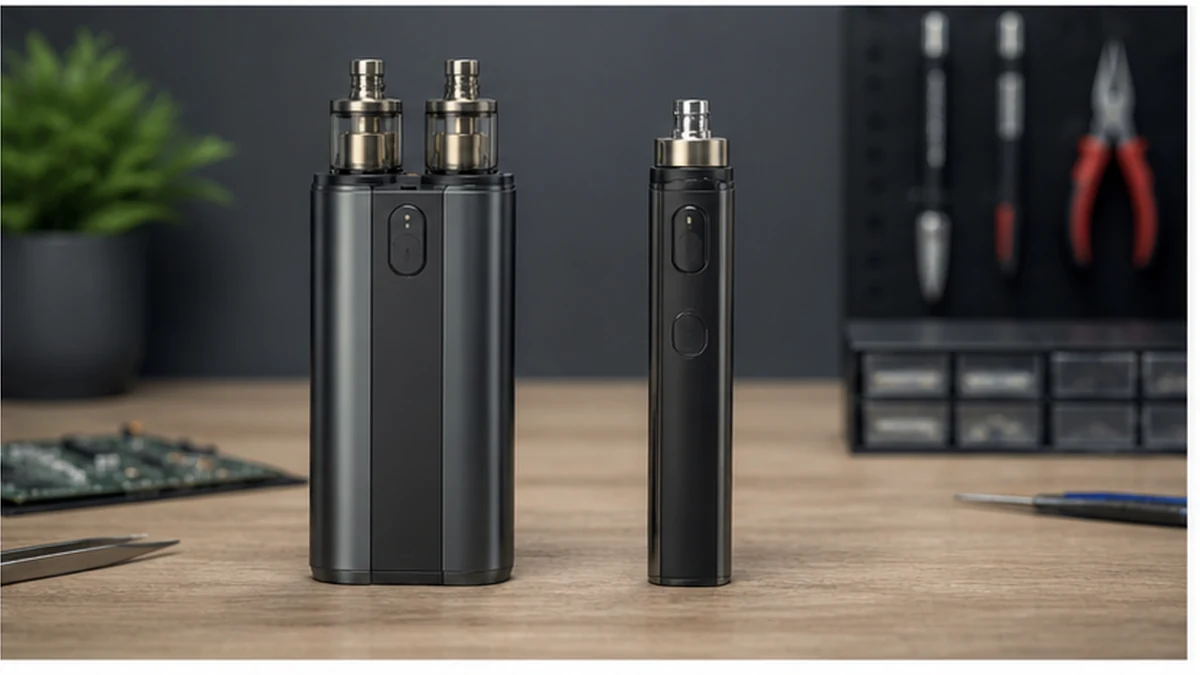 dual-cartridge device beside slim single-cartridge battery