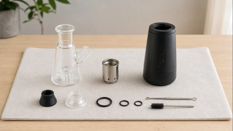 Electric dab rig with removable cleaning parts fully arranged