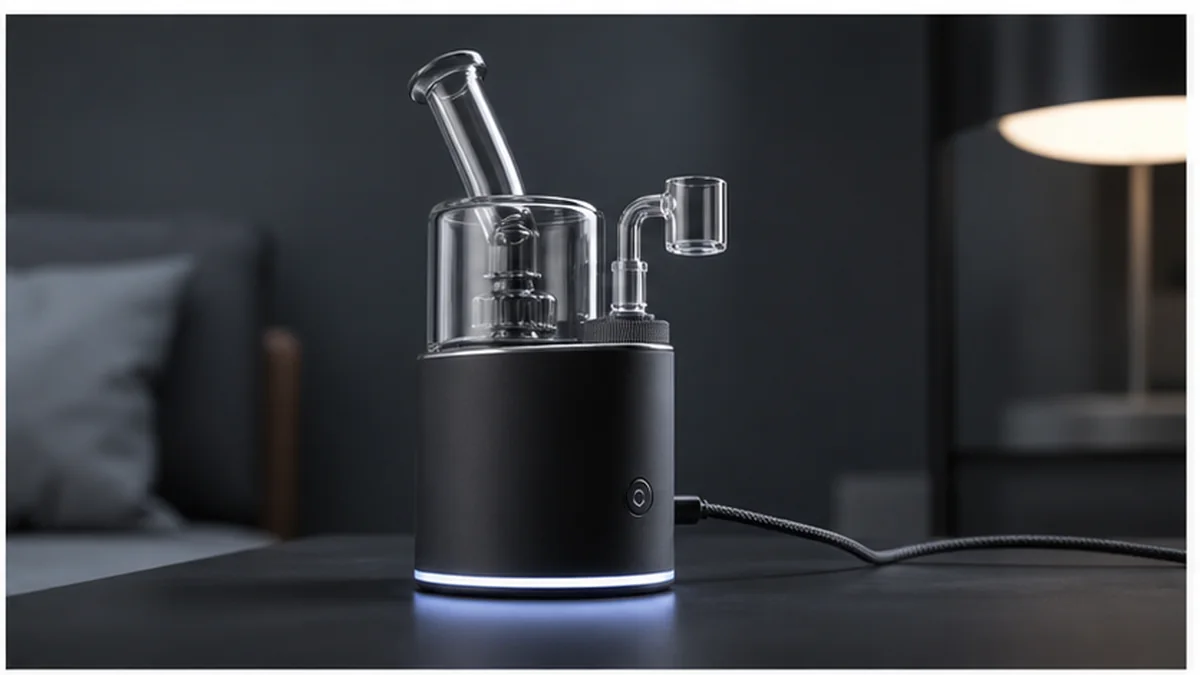 Compact electronic dab rig connected to power Compact electronic dab rig connected to power