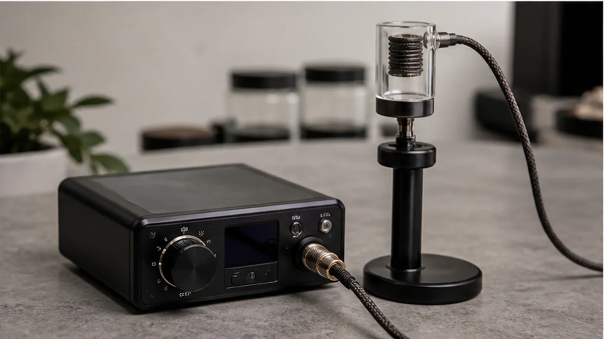 Electronic nail controller coil and safe stand