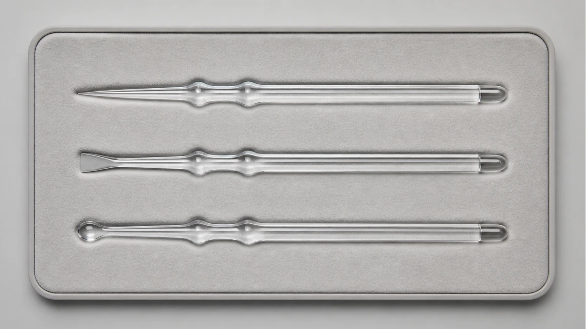 A dedicated stand keeps a fragile tool away from hard edges