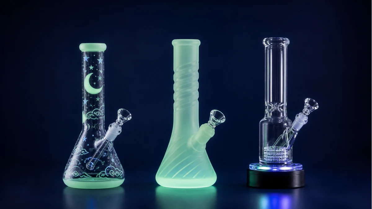 Glow bong formats for glow in the dark bongs