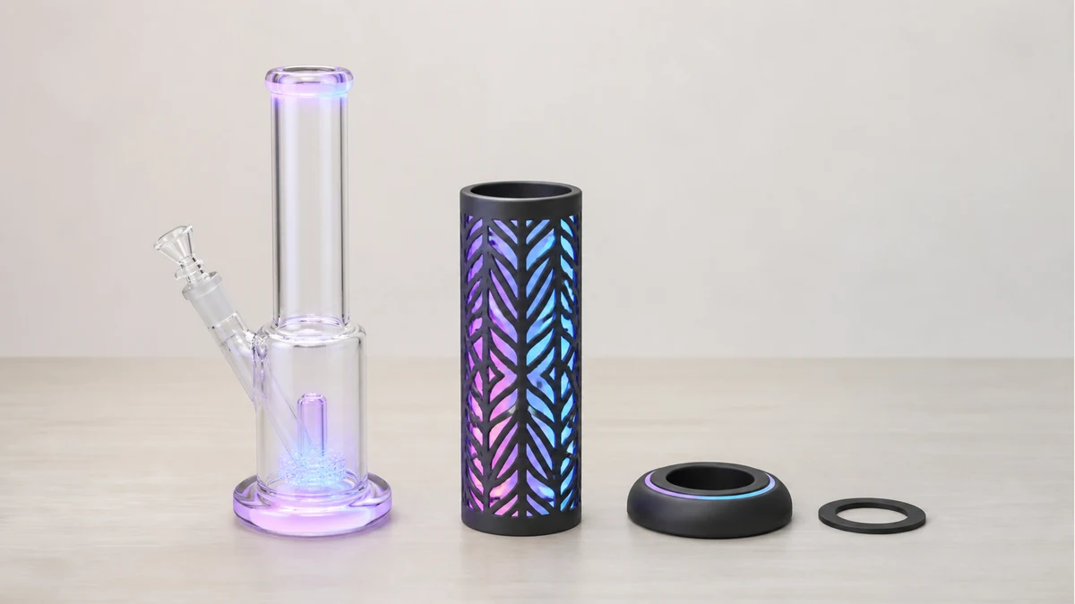Removable glow components for glow in the dark bongs