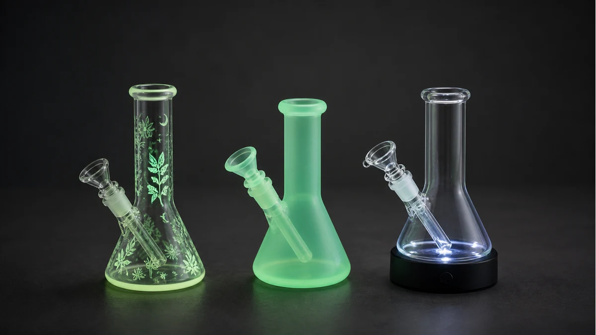 Glow material comparison for glow in the dark bongs