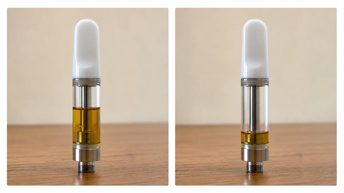 Weekly cartridge level photos compared in the same upright position