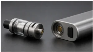 Atomizer heating assembly shown with battery and airflow path