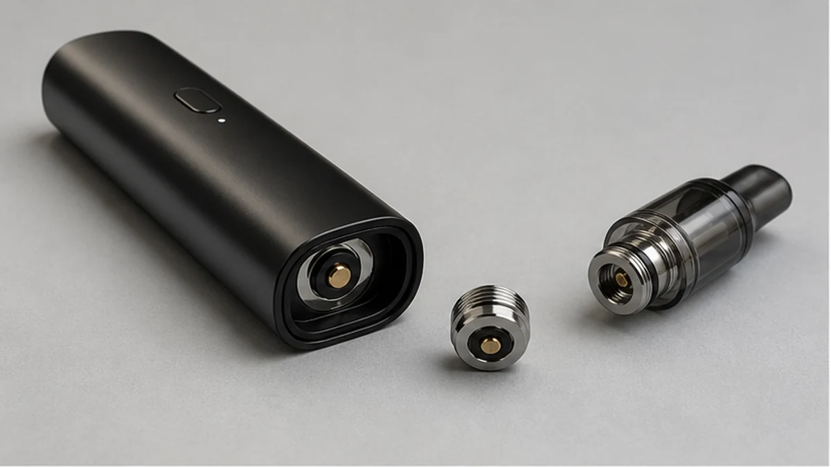 recessed magnetic battery with cartridge and adapter separated