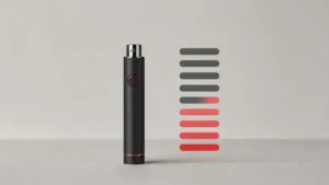 Compact 510 battery beside an abstract capacity gauge
