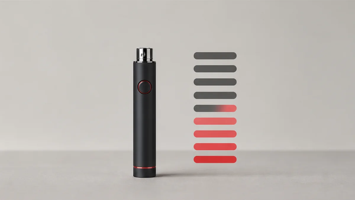 Compact 510 battery beside an abstract capacity gauge