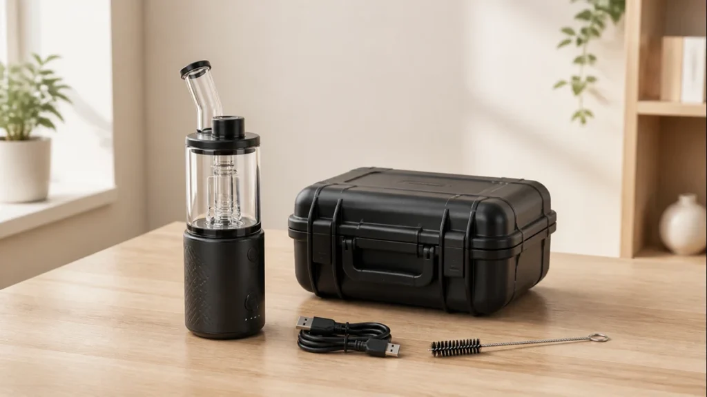 Complete portable dab rig with protective travel case
