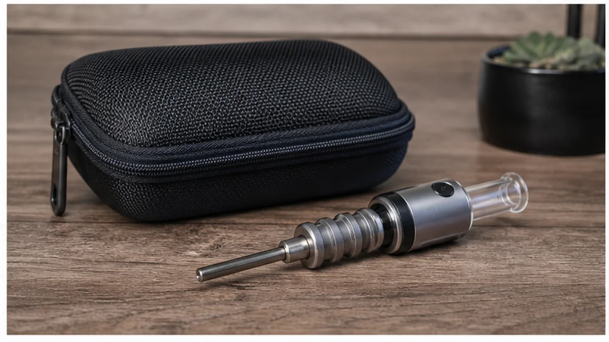 Portable nectar collector beside a protective case Portable nectar collector beside a protective case