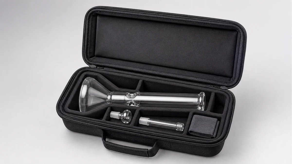 Padded bong case interior for smell proof bags for bongs