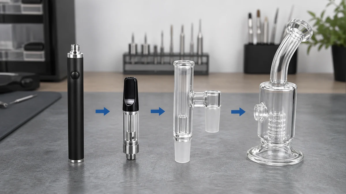 Complete cartridge battery, cartridge, adapter and glass water piece Complete cartridge battery, cartridge, adapter and glass water piece