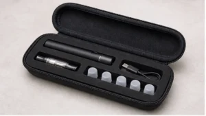 Vape case with separated device and accessory compartments